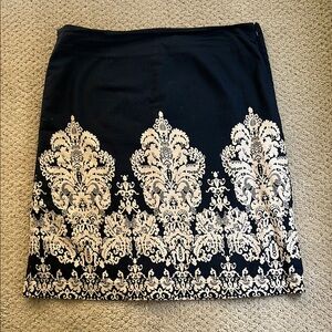 Bass Black and Cream Embellished 24” length A-line skirt